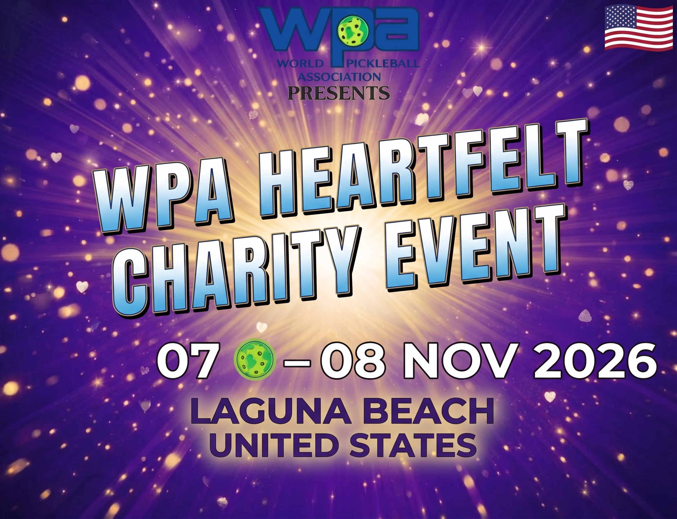 WPA Heartfelt charity event tournament poster